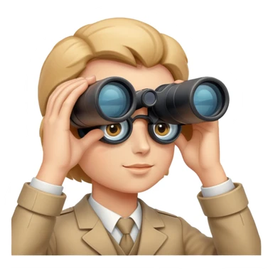 Visionary figure looking at horizon with binoculars, seeing future success sticker