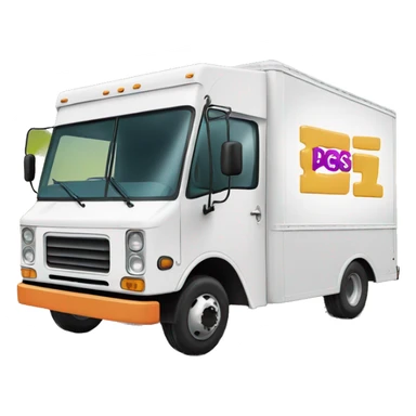 Boxtruck with letters "PGS” on the side sticker