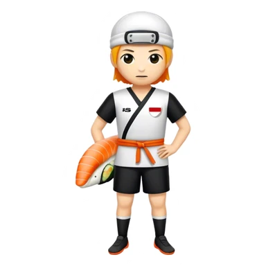 Fußballer, der Sushi isst  sticker