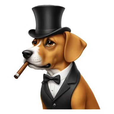 dog smoking a cigar  sticker