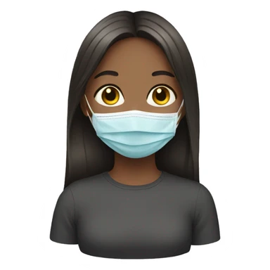 girl wearing face mask sticker