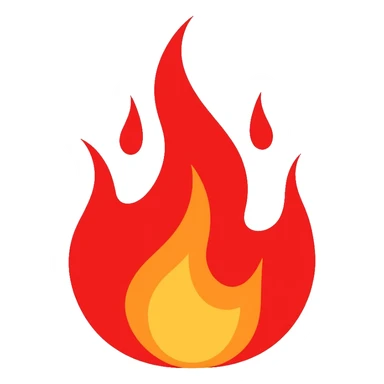 bright red flames, fire with intense red color sticker