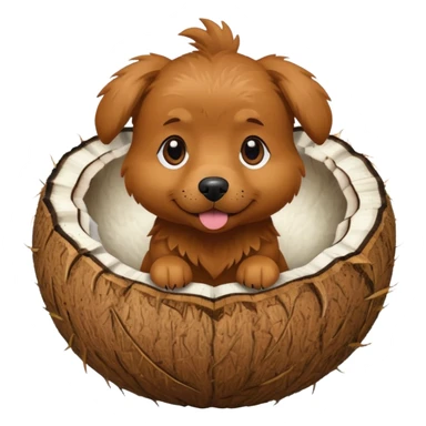 dog in a coconut sticker
