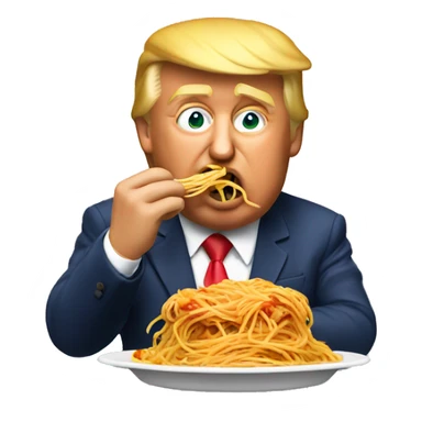 donald trump eating spaghetti sticker