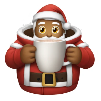 Santa drinking hot cocoa sticker