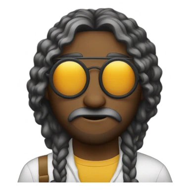 Hippie con celular y anteojos negros  sticker