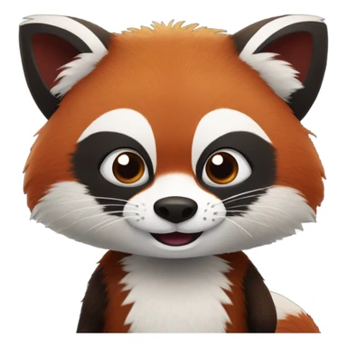 Red panda fighting a racoon sticker