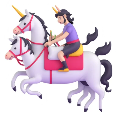 vibrant colored unicorn riding a donkey sticker