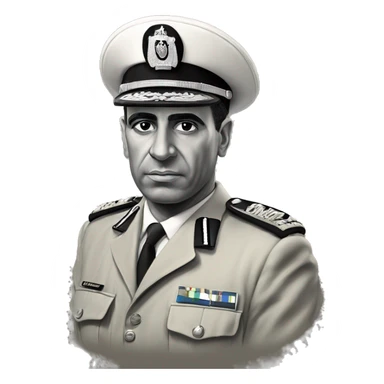 egyptian officer millitary 1970 photorealistic serious sticker