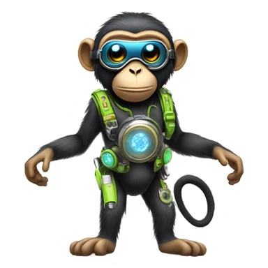 Techno monkey sticker