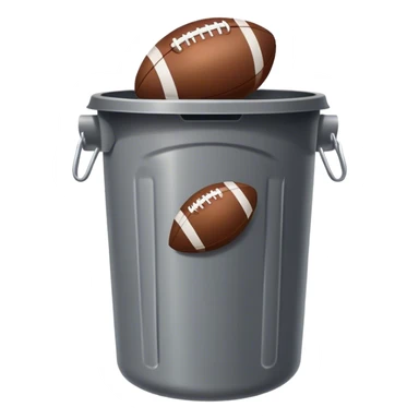 Garbage can with American football sticker