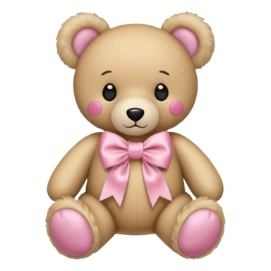 pink bow + teddy bear sticker