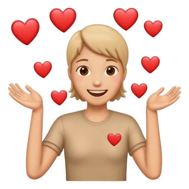 throwing up hearts sticker