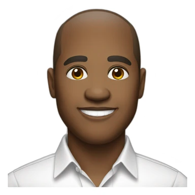 Politician in a white shirt, with short hair smiling sticker