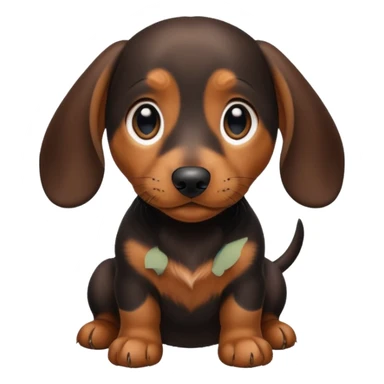 a dochshund puppy sticker