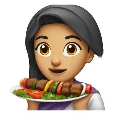 Persian girl eating kabob koobideh sticker