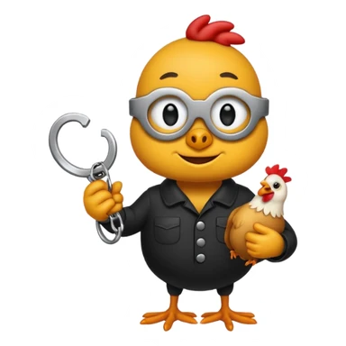 black emoji in handcuffs with a chicken bone in his hand  sticker