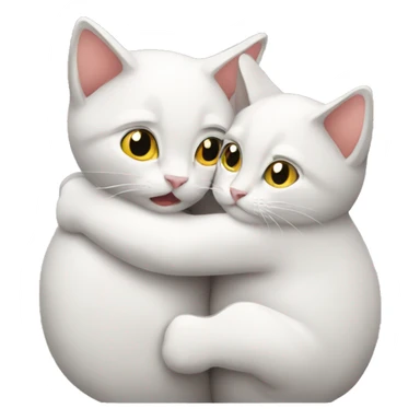 two cats hug sticker