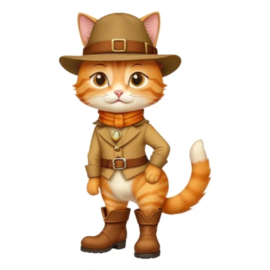classic Puss in Boots with iconic hat and boots, confident pose sticker