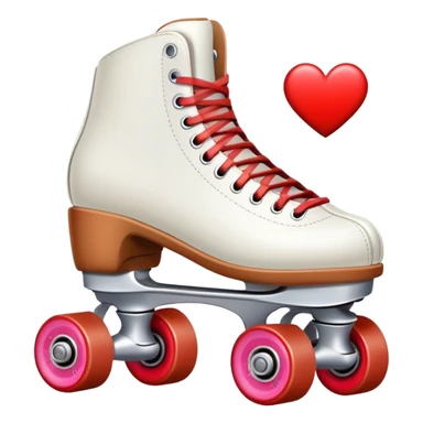 One White artistic rollerskate with heart shaped toestop sticker