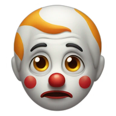 sad face clown nervous sticker