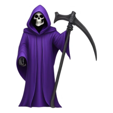 Purple grim reaper with scythe sticker