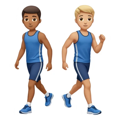 two boys walking, wearing gym clothes, full body sticker