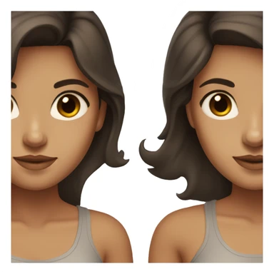 Women with dark brown hair with lightly tanned skin, and dark brown eyes sticker