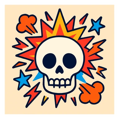 skull emoji exploding sticker