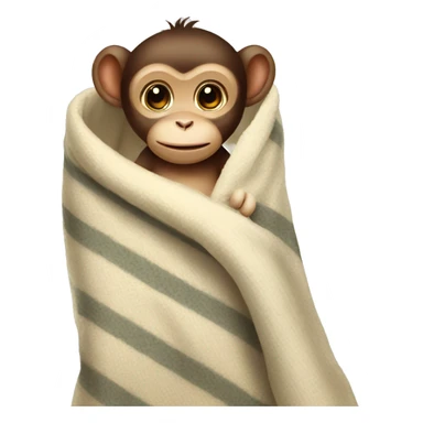 Baby monkey in a blanket sticker