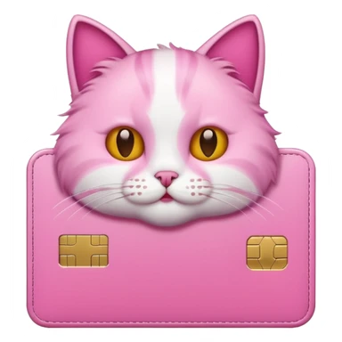 A pink credit card with a cat sticker