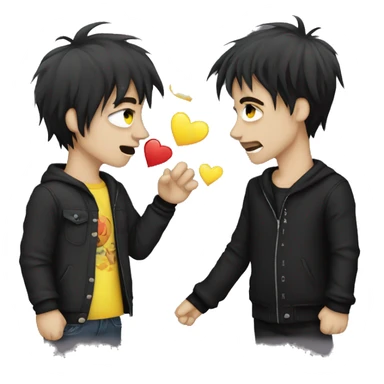 emo boys gay kissing  sticker