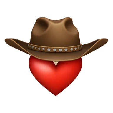 heart shaped from a cowboy hat sticker