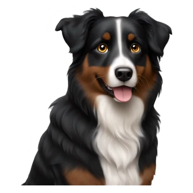 black australian shepherd dog without white sticker