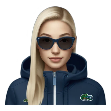 Lacoste bag girl with black lacoste hoodie e and blue oakley sportibe  sticker