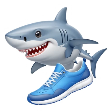 Shark wearing sneakers  sticker