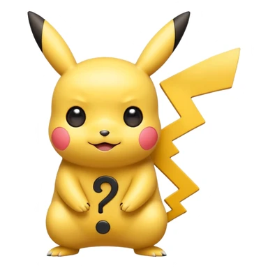 cute Pikachu Pokémon, flat style, shiny rounded face, big expressive eyes, yellow and black palette, musical note symbol, no 3D effects sticker