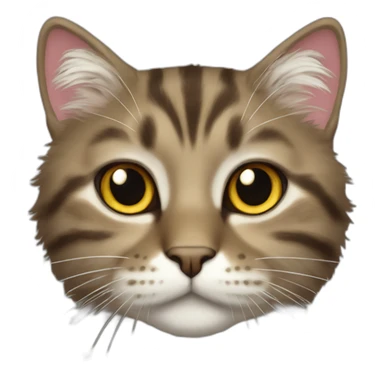 fluffy patched tabby coated cat sticker