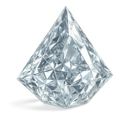 a samosa shaped like a diamond, crystal clear, radiant sticker