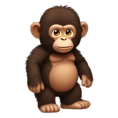 Plush fat chimp sticker