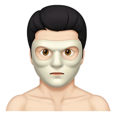masked man, evil, serial killer, creepy, black hair, older, shoulders sticker