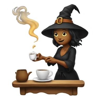 witch brewing coffee sticker