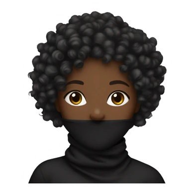 light black girl with a black balaclava on with curly hair  sticker