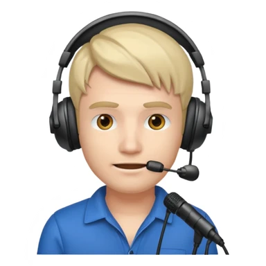 Man with gaming headset mic sticker