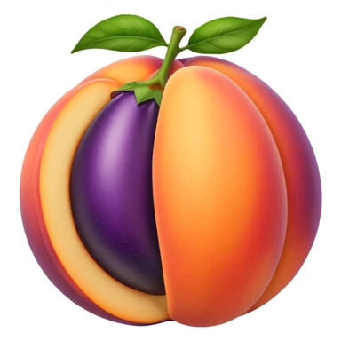 peach and with eggplant inside  sticker