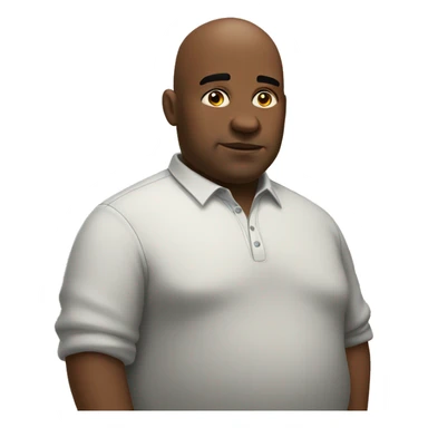 bald overweight black man giving a side eye  sticker