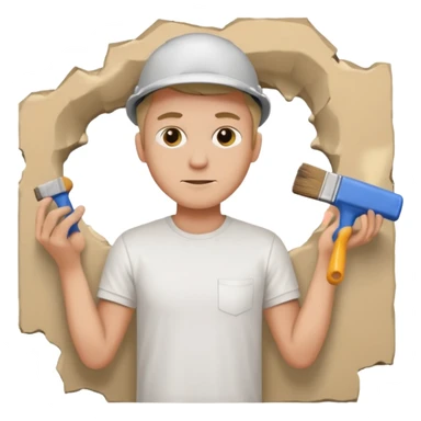 a man painting a wall   sticker