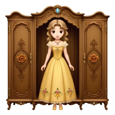 the lady who was turned into a wardrobe by magic, a character from the fairy tale Beauty and the Beast sticker
