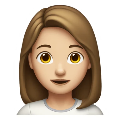 A girl with shoulder-length brown hair and fair skin sticker