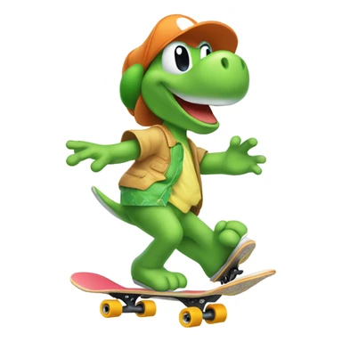 yoshi new year skate boarding sticker